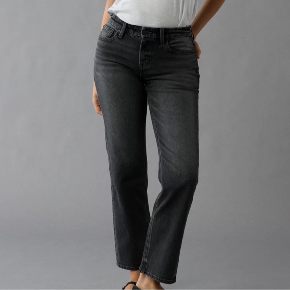 American Eagle Outfitters Dark Gray Straight Leg Jeans